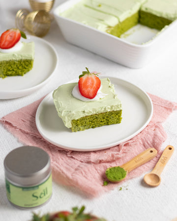 Matcha Milk cake | كيكة الحليب بالماتشا