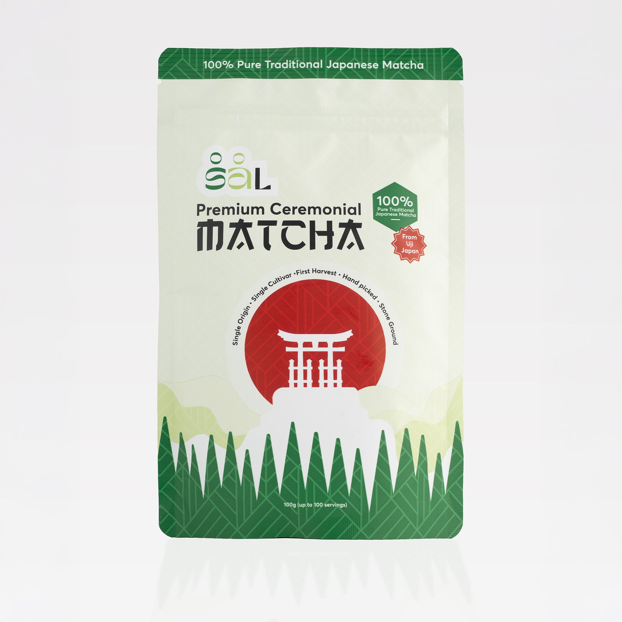 Premium 1st Harvest Ceremonial Matcha zip lock bag (100 g)