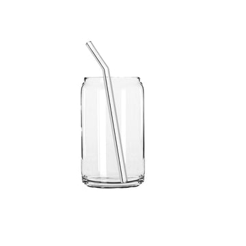 Classic Can Glass Cup with Straw